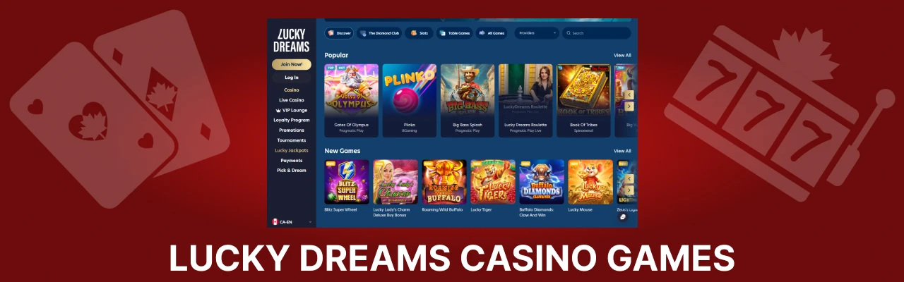 Lucky dreams casino live games