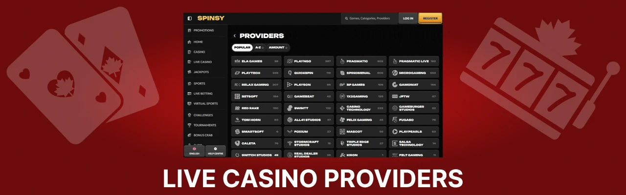 Live casino providers