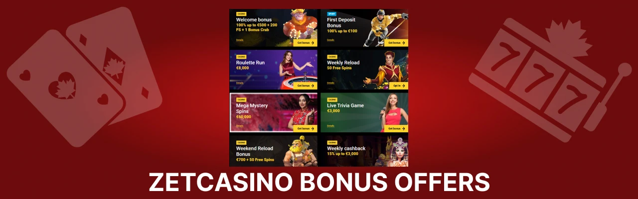Zetcasino bonus offers