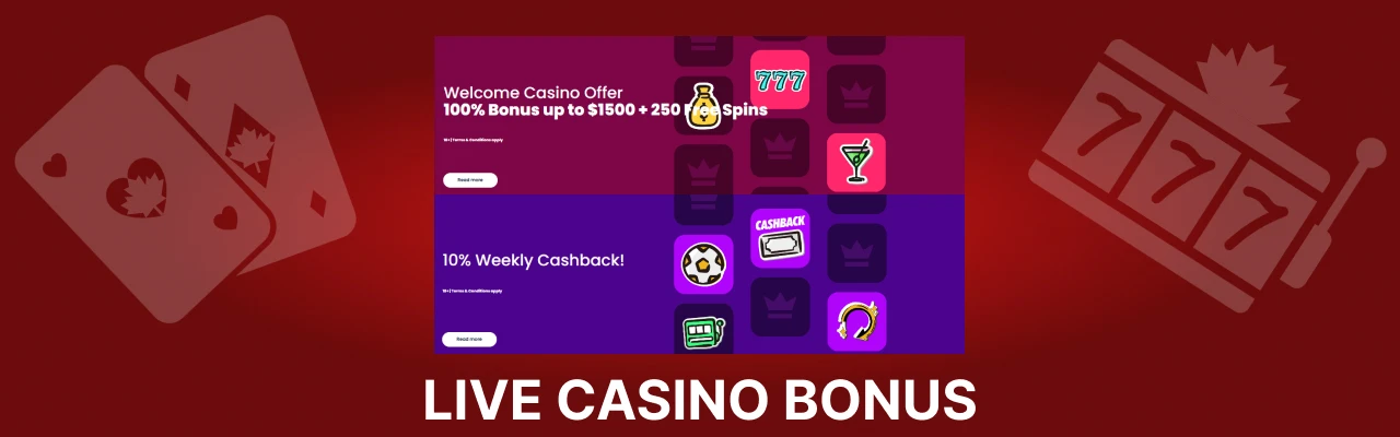 Lilibet live casino games bonuses